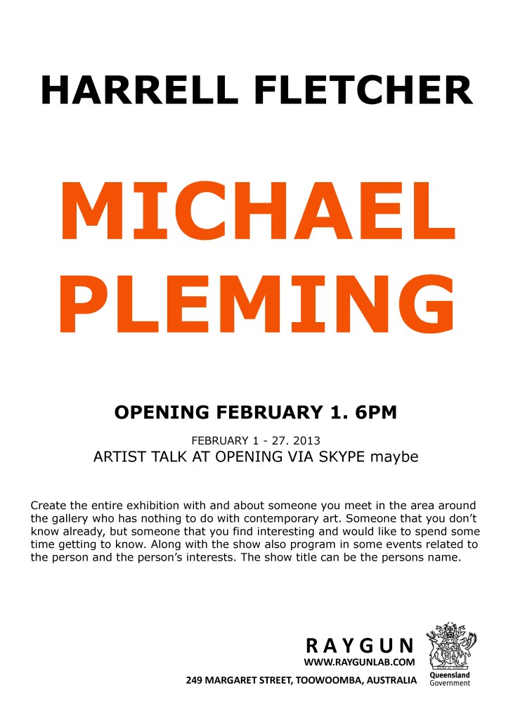 Harrell Fletcher, Michael Pleming flyer